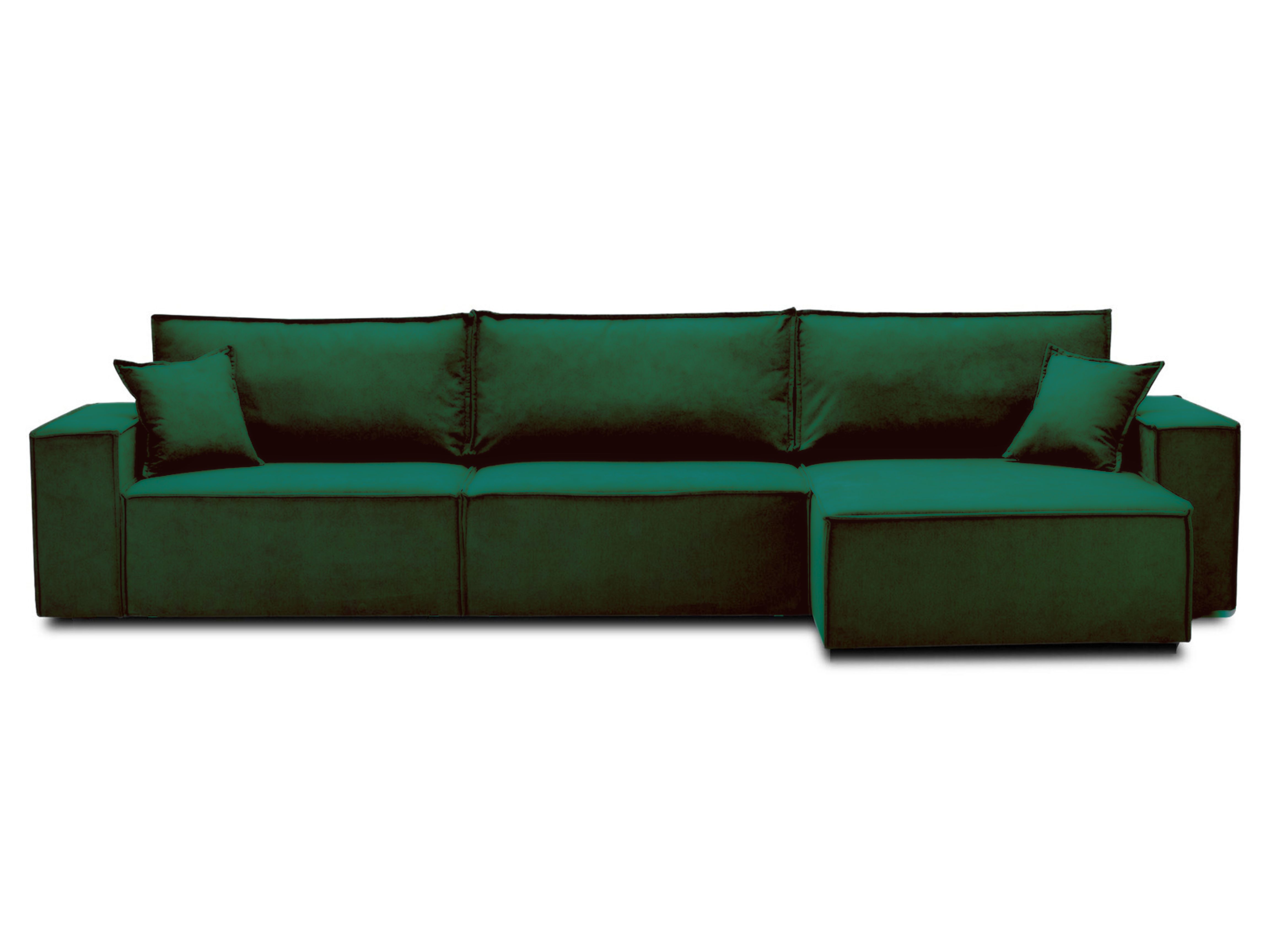 Duży narożnik w stylu loft zielony